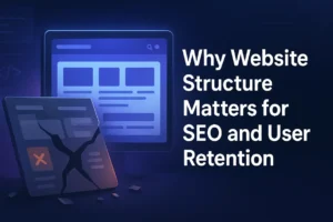 Website structure improves SEO, boosts user retention, and increases engagement.