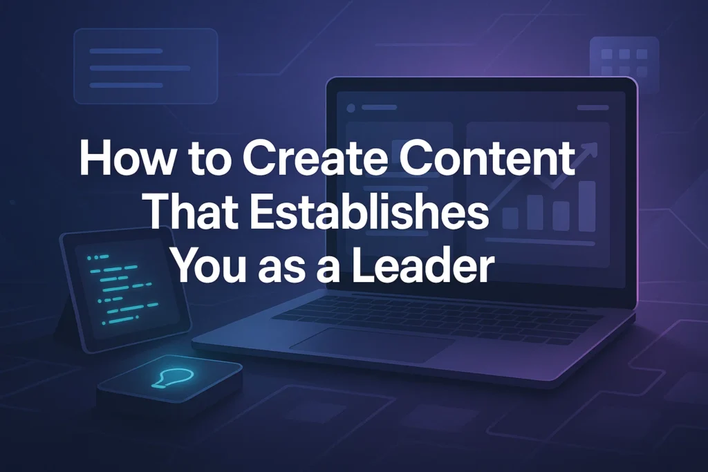 How to create content that establishes you as a leader and engage your audience.