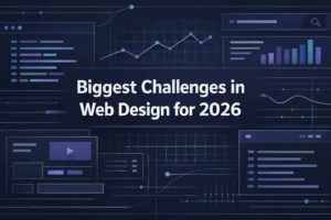 Biggest challenges in web design for 2026, which influence website performance.
