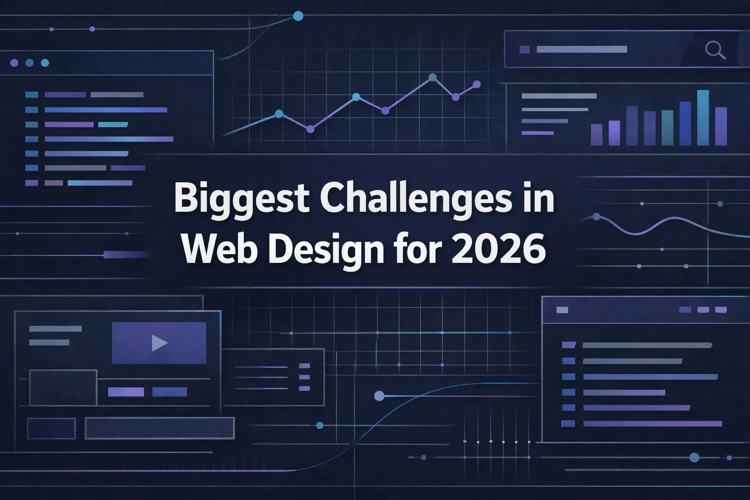Biggest challenges in web design for 2026, which influence website performance.