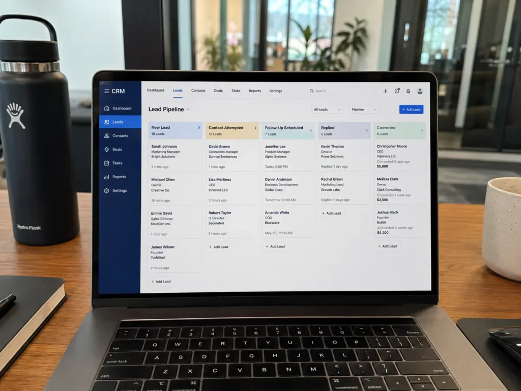 CRM wokrflow with lead follow ups