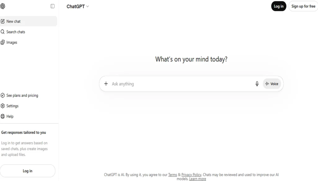 chatgpt homepage