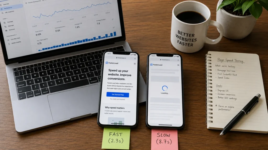 comparing fast and slow websites