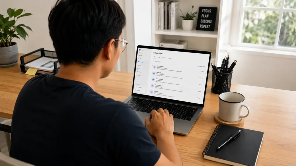 owner reviewing follow up messages